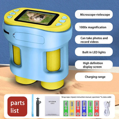 Handheld portable with screen can take photos microscope children&