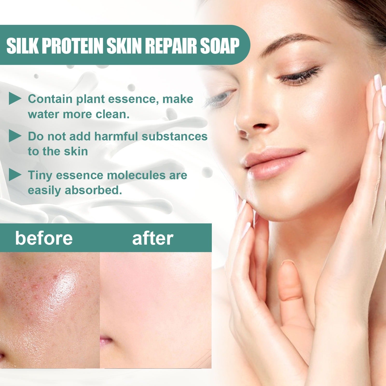 EELHOE Silk Goat Milk Hand Soap Deep Cleansing&amp;Repairing Skin Moisturizing&amp;Tender Silk Goat Milk Cleansing Soap