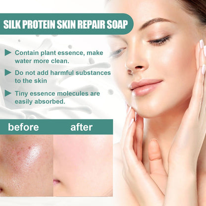 EELHOE Silk Goat Milk Hand Soap Deep Cleansing&amp;Repairing Skin Moisturizing&amp;Tender Silk Goat Milk Cleansing Soap