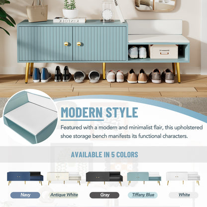 Shoe Storage Bench Tiffany Blue