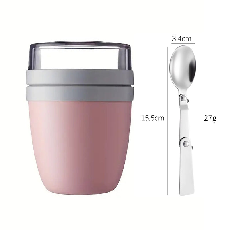 Portable Yogurt Cereal Cups with Lids. Ideal for Overnight Oats, DIY Salads &amp; Parfaits. Great for Breakfast or Lunch