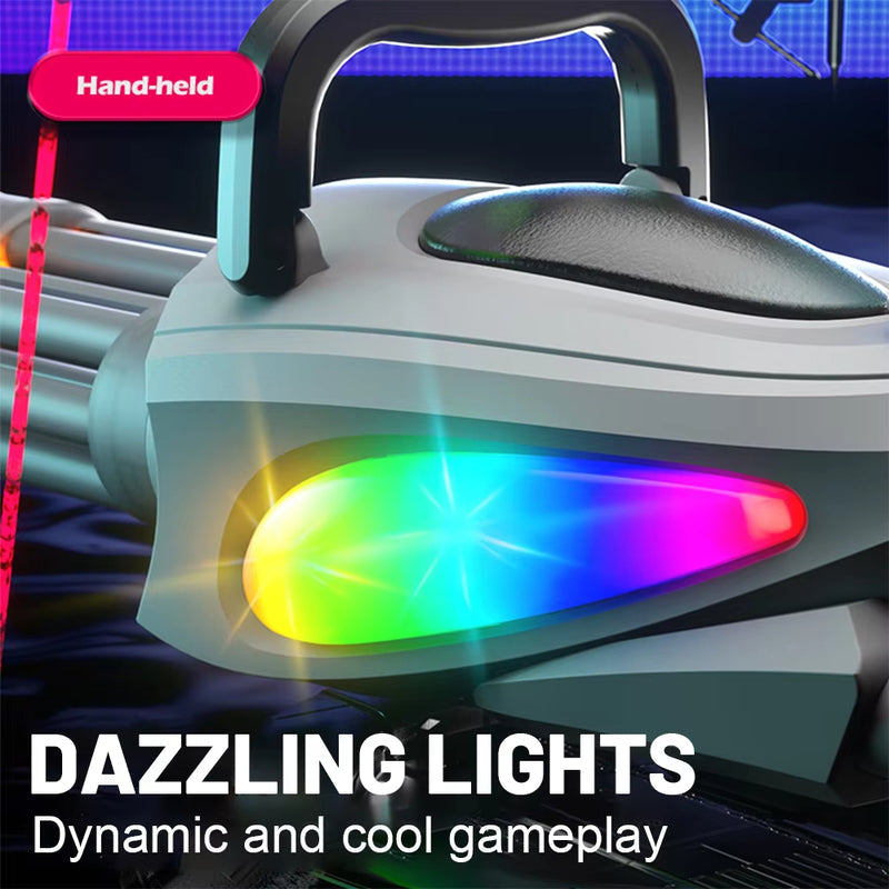 Electric LED Rotating Gatling Water Gun - Auto-Spray Blaster for Kids &amp; Adults (Summer Pool Toy)