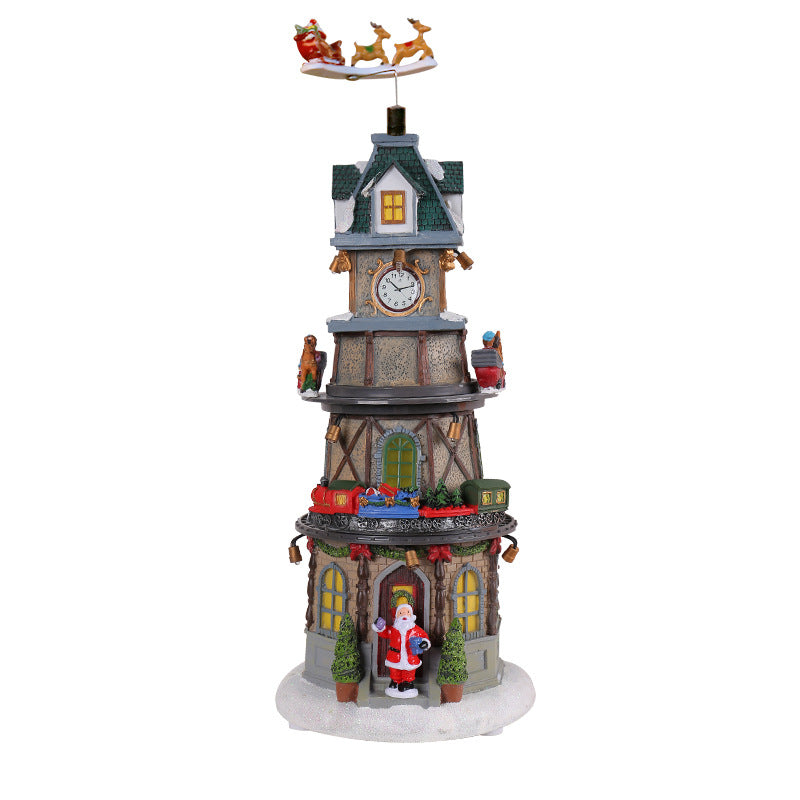 Christmas gift, Christmas luminous rotating music box, children&