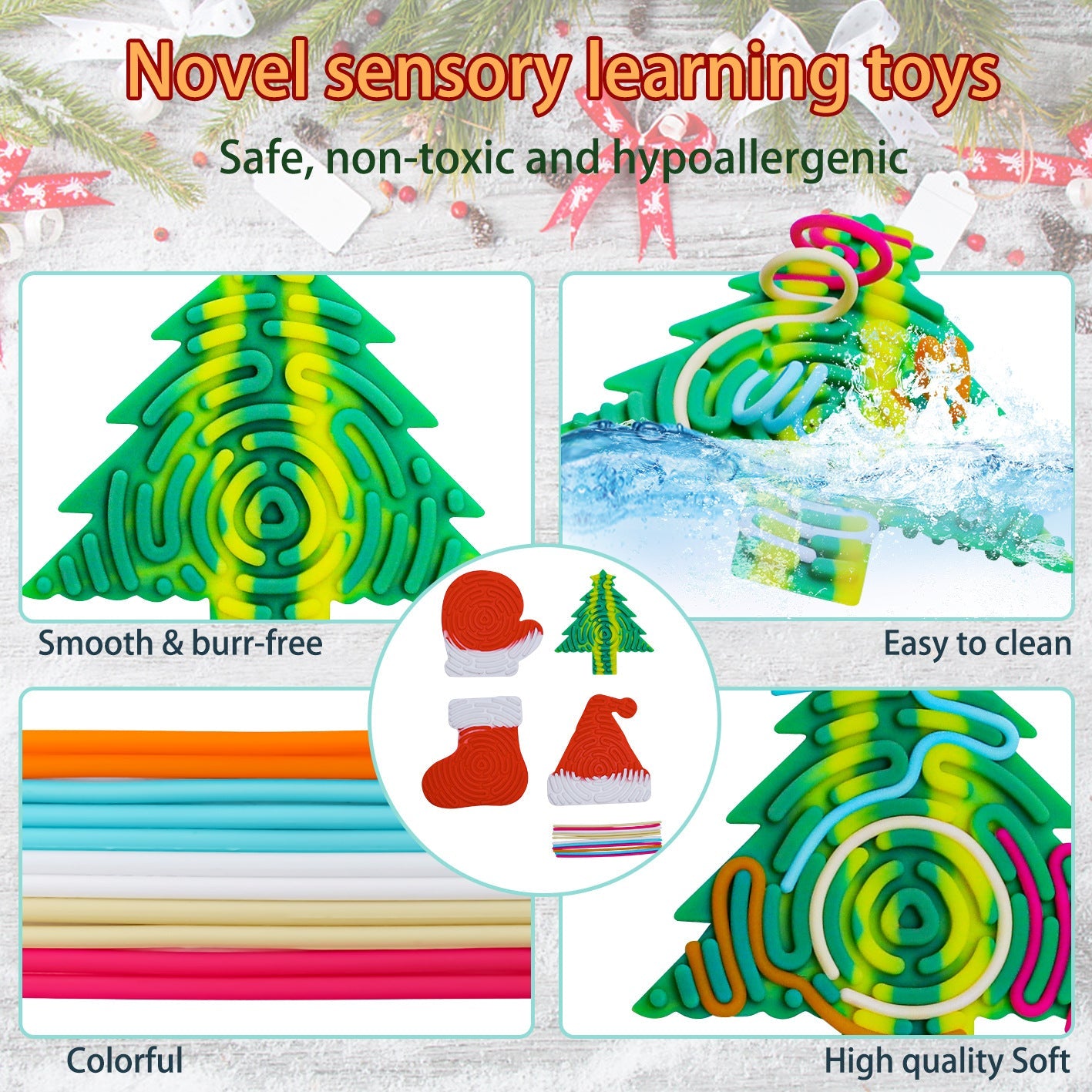 Silicone decompression toy Christmas puzzle children&