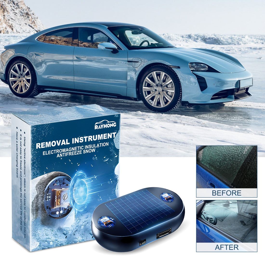 Anti-Freeze Snow Removal Device Car Windshield Rearview Mirror Deicing Quick Snow Melting Portable Anti-Freeze Tool