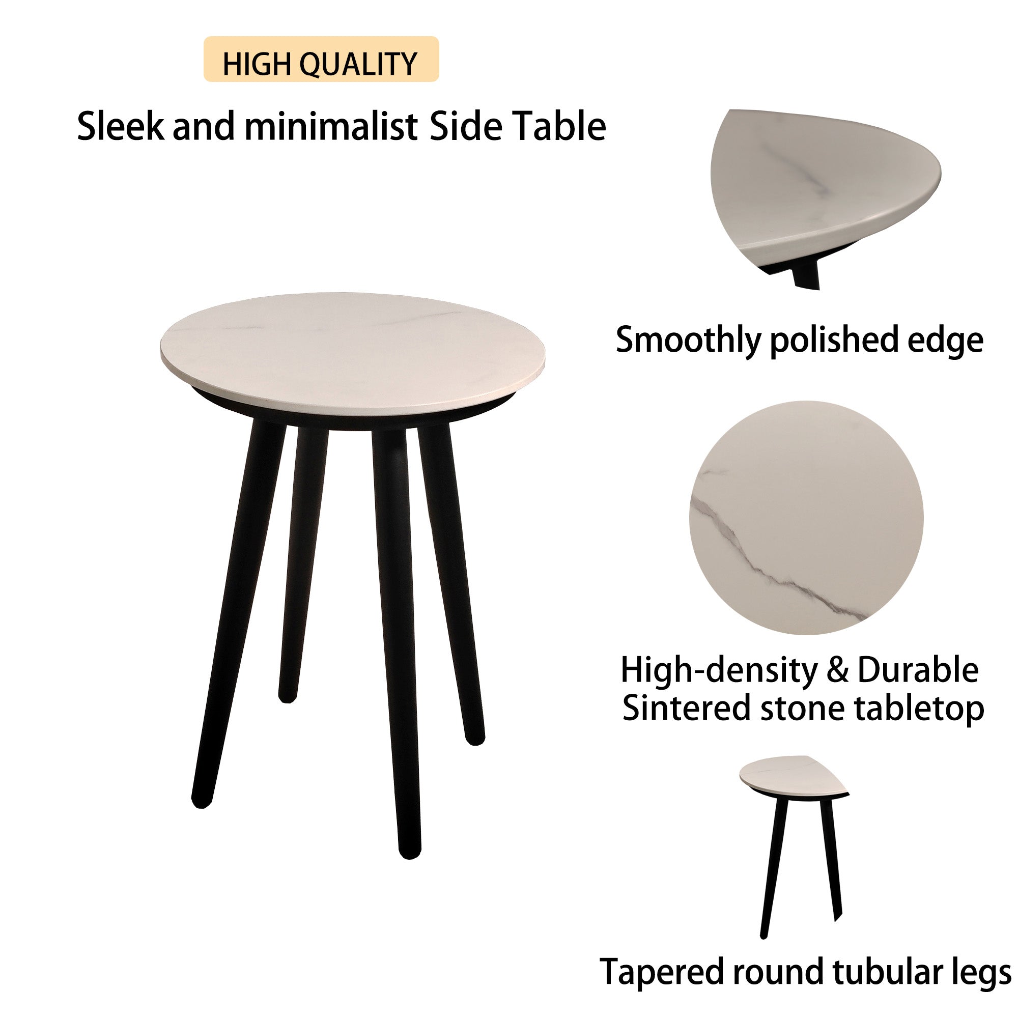3PC Outdoor Aluminum Patio Furniture Chaise Lounge Set, 2 Chaise &amp; 1 End Table with Modern Tapered Feet,Pneumatic Adjustable Bac