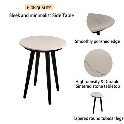3PC Outdoor Aluminum Patio Furniture Chaise Lounge Set, 2 Chaise &amp; 1 End Table with Modern Tapered Feet,Pneumatic Adjustable Bac