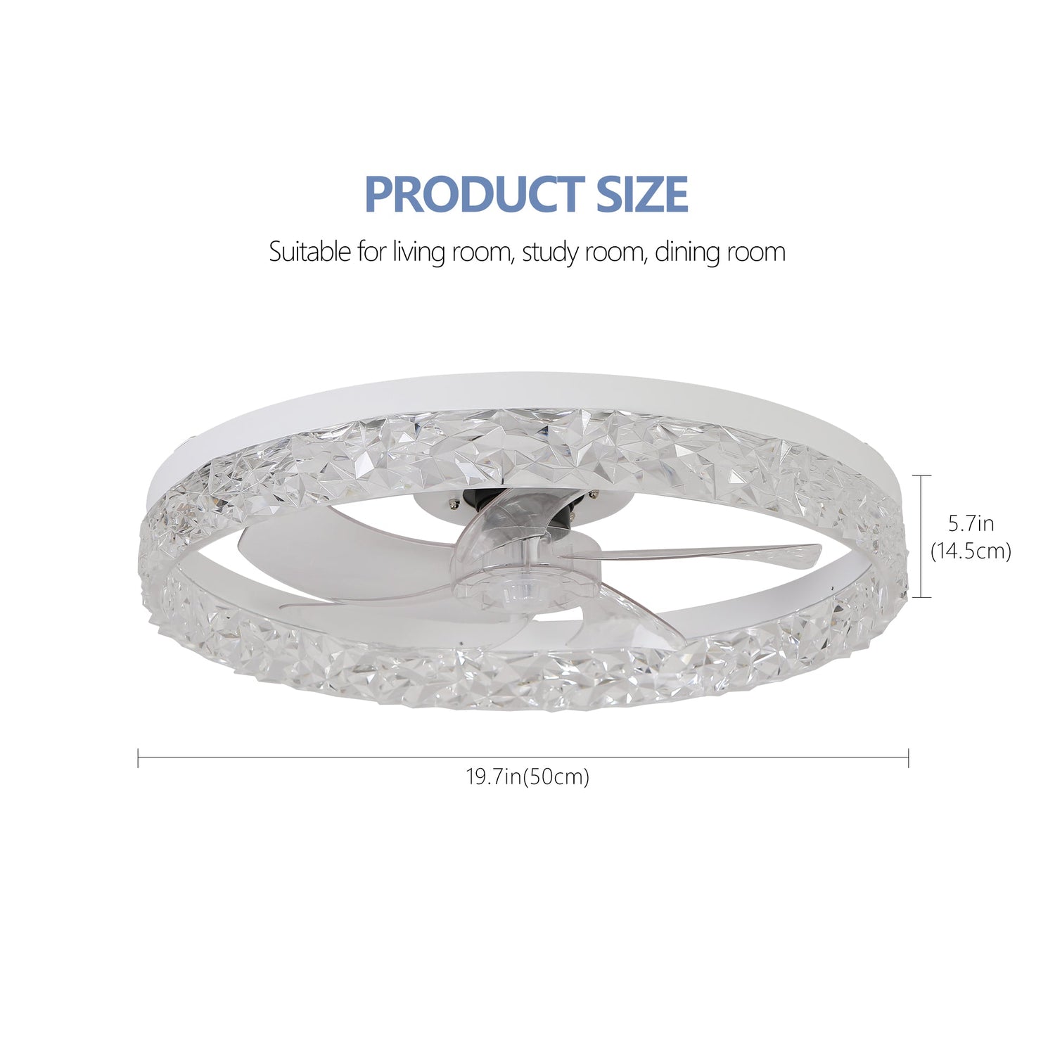 Acrylic Dimmable Ceiling Fan Light