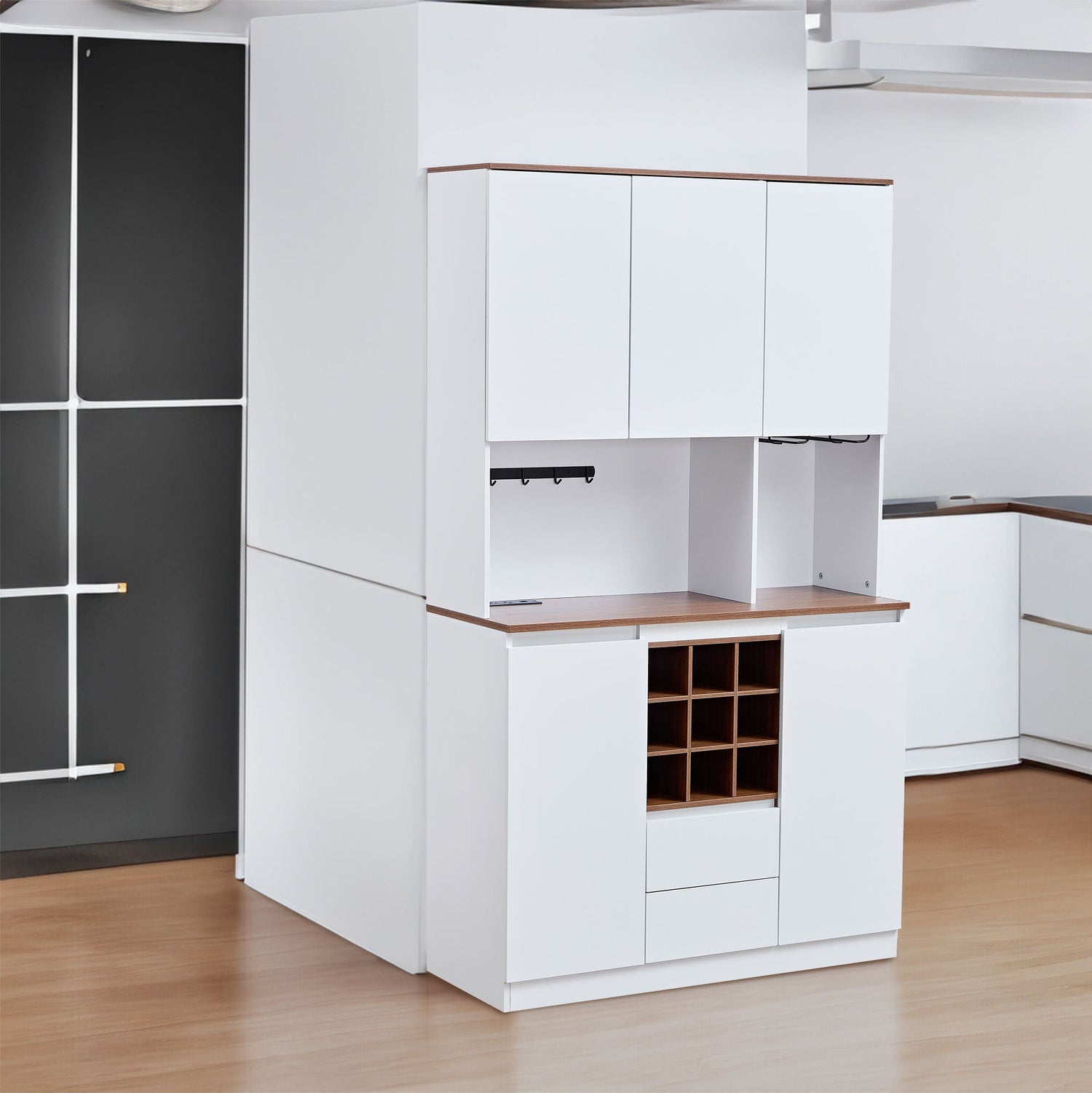 Farmhouse Coffee Bar Wine Cabinet ,68.89&