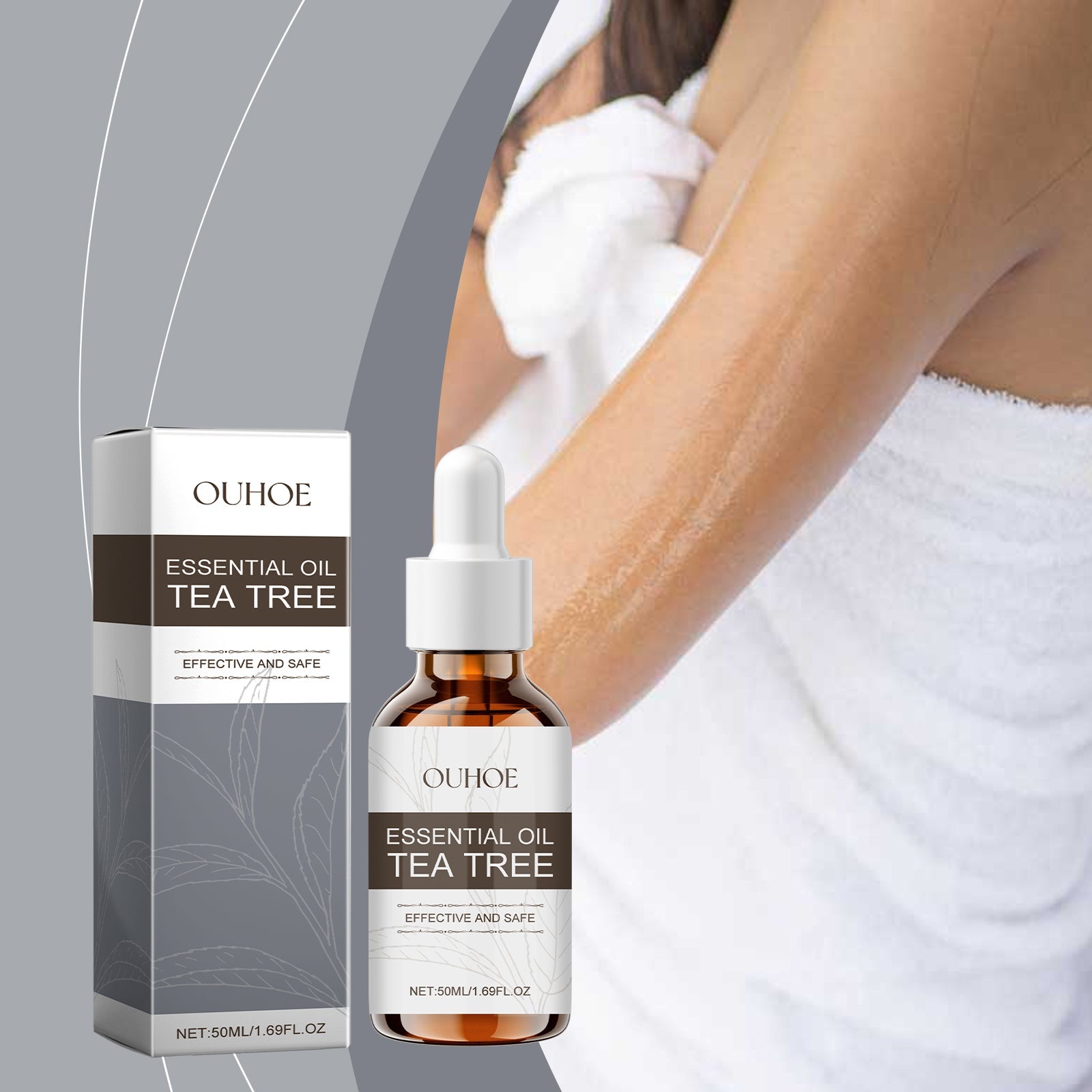 Tea Tree Essential Oil, Body Care Plant Essential Oil Massage Oil Skin Care Moisturizing Moisturizing Soft Moist Shine
