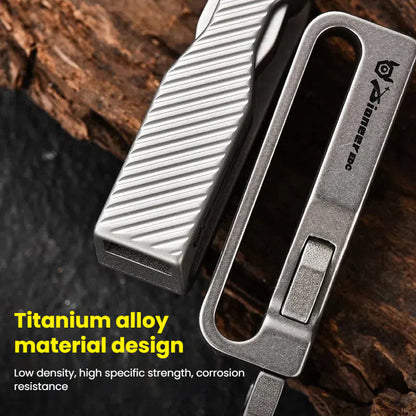 Titanium Waist Belt Buckle &amp; Keychain. Portable EDC Outdoor Tool