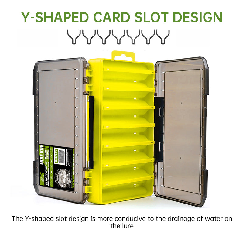 14-Compartment Fishing Tackle Box for Accessories, Lures &amp; Hooks, Double-Sided Organizer.
