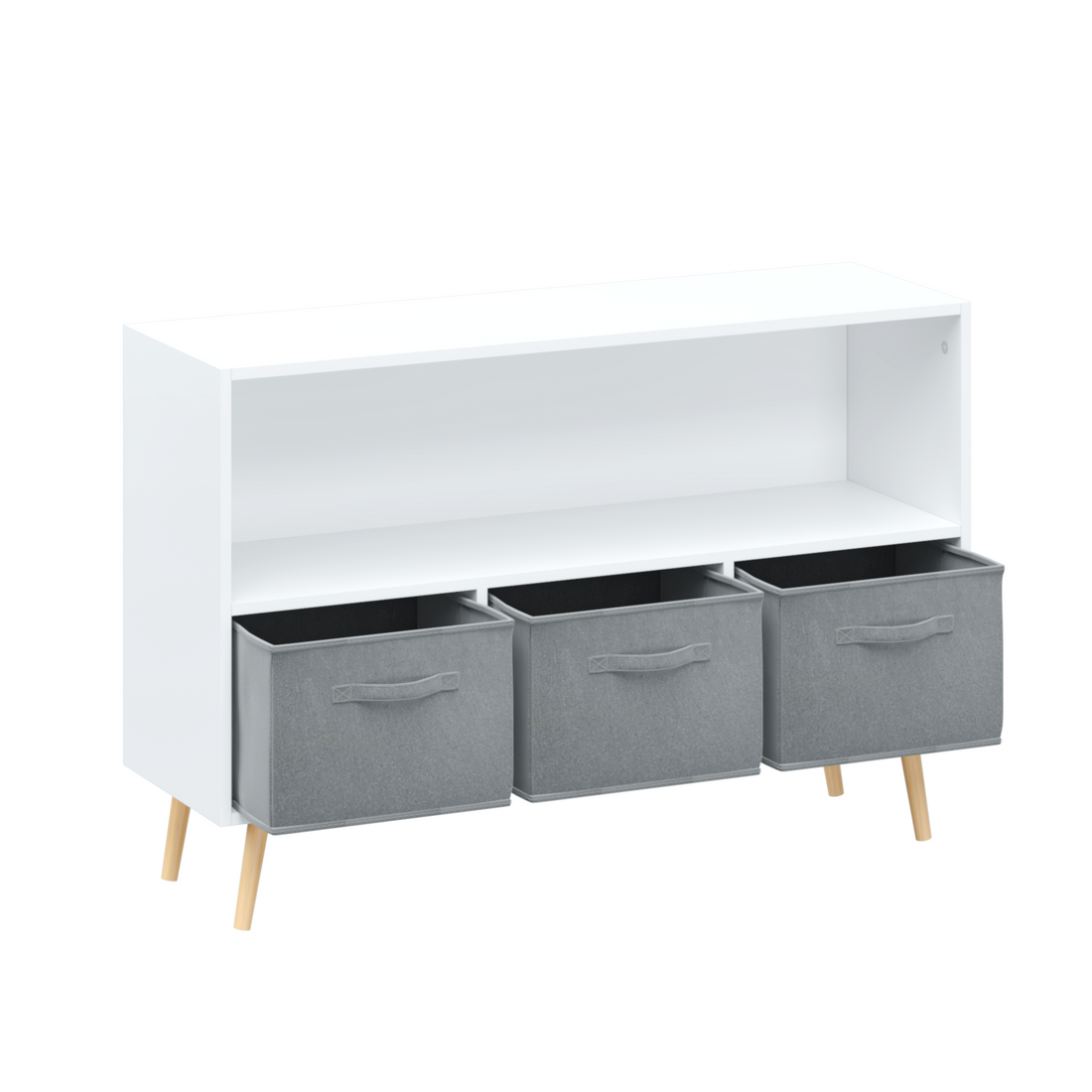 Kids bookcase with Collapsible Fabric Drawers Children&