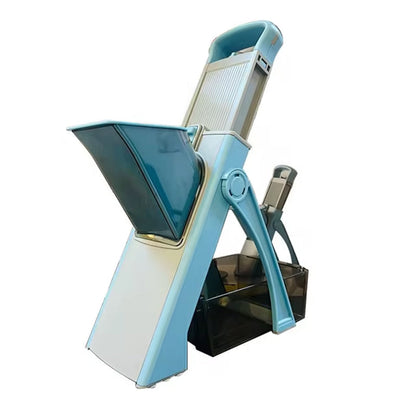 Multifunctional veggie &amp; fruit slicer-grater. Chop, grate, slice potatoes efficiently. Ideal kitchen tool.