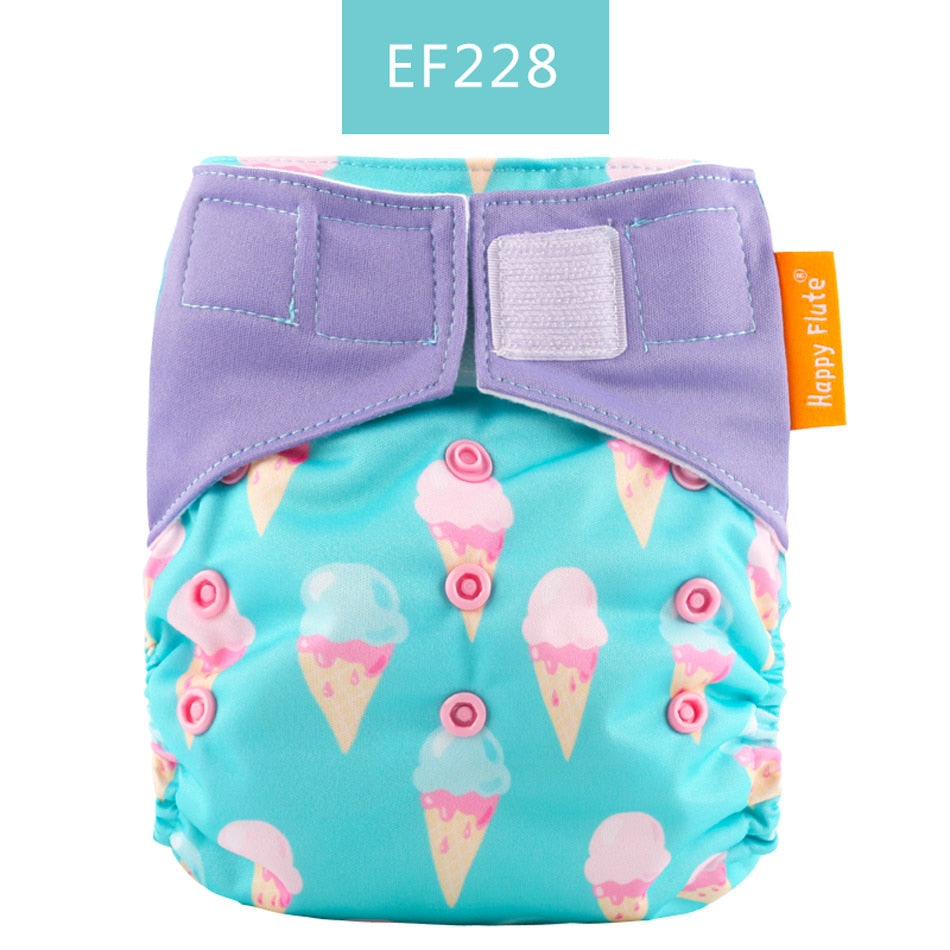 Happy Flute 1 pcs heavy wetter night AIO AI2 baby cloth diaper nappy one size fit all