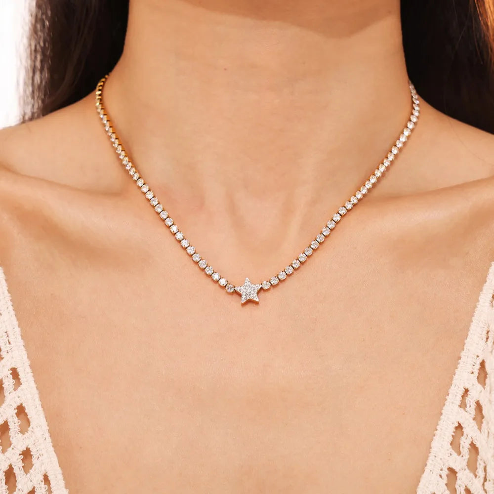 Pendant inlaid with zircon pendant necklace women&