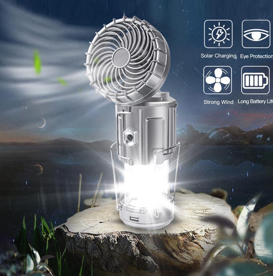 Solar LED Camping Lantern Fan