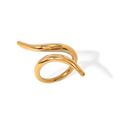 Jewelryposter Stainless Steel Geometric Open Ring Fashion Gold Metal Finger Women&
