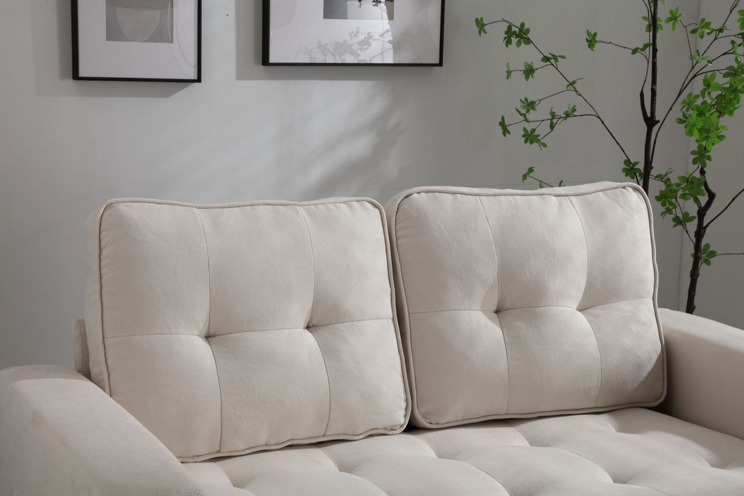 3 Fold Sofa Convertible Futon Couch sleeper sofabed Space saving loveseat Dark Gray &amp; Light Gray &amp; Beige