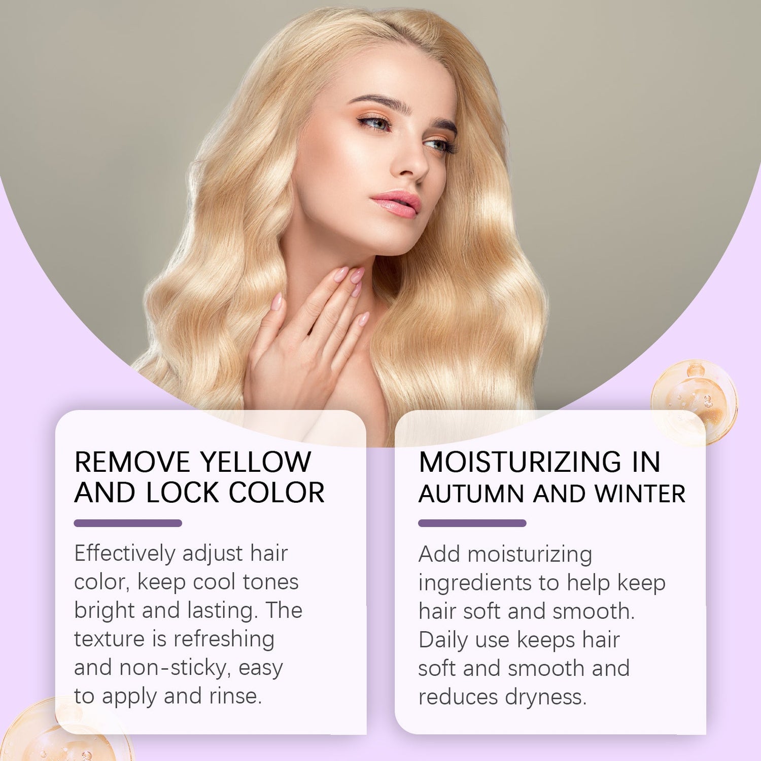 Nourishing Purple Conditioner Hair Care Soft Shine Improve Dry Hair Color Long Lasting Conditioner