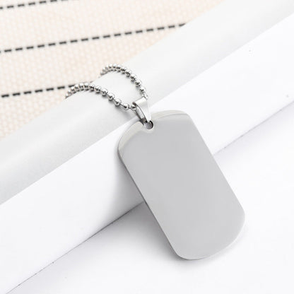 European and American high-end stainless steel military brand necklace engraved pendant jewelry