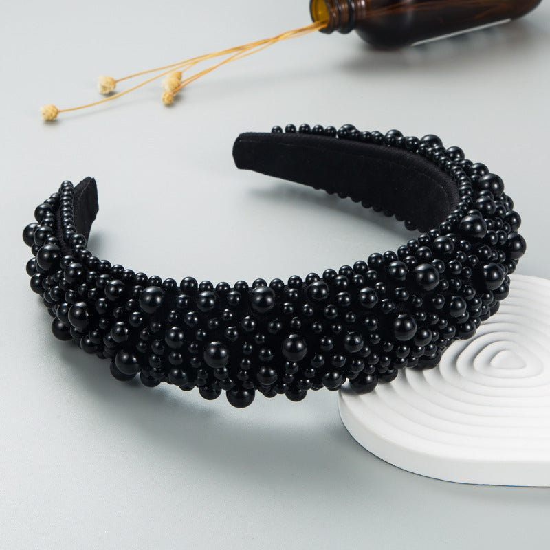 Hair Hoop Baroque Sponge Pearl Hair Accessories Women&