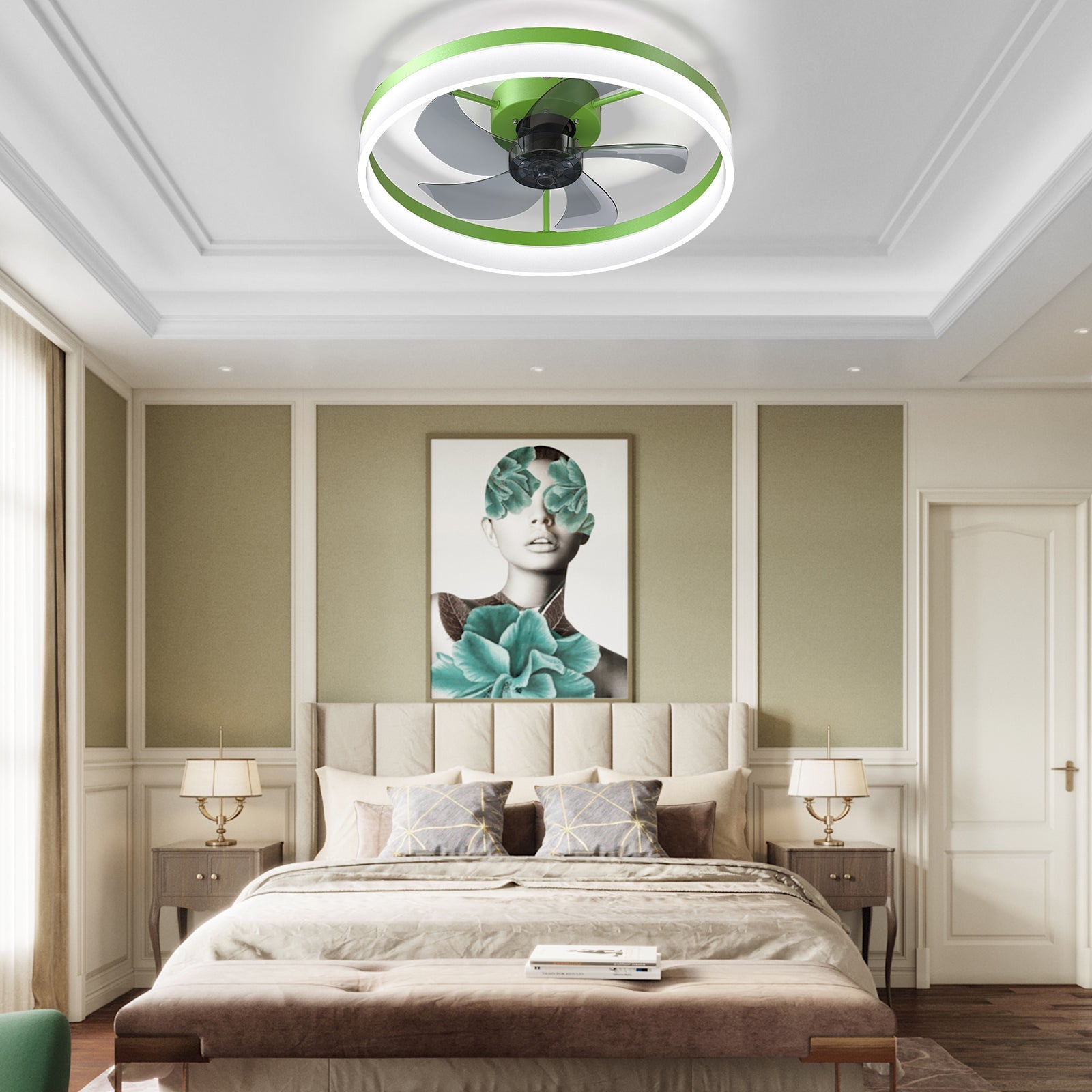 Green Dimmable LED Ceiling Fan