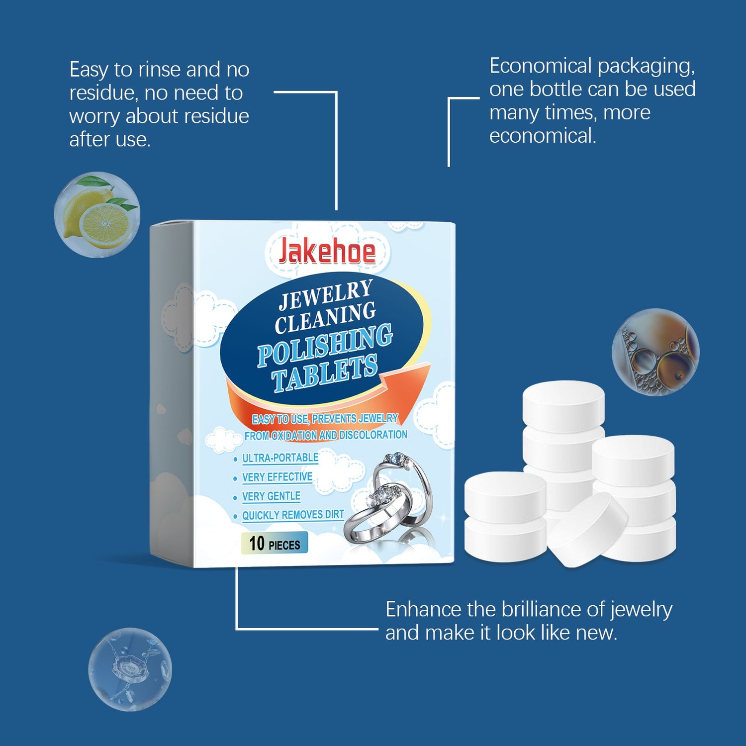 Jewelry Cleaning Effervescent Tablet Jewelry Decontamination Care Cleaning Jewelry Ring Bracelet Cleaning Effervescent Tablet