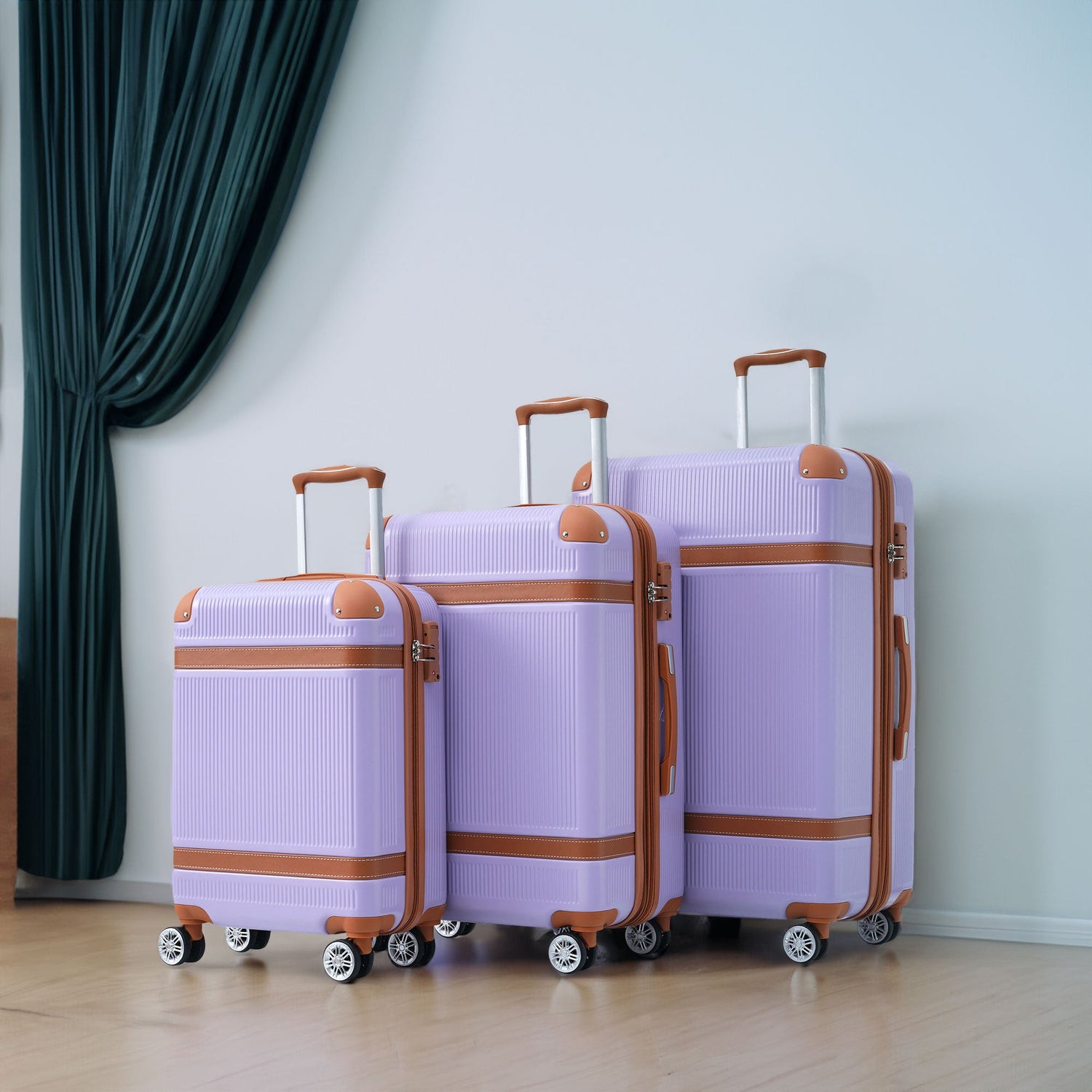 Hardshell Luggage Sets 3 Piece double spinner 8 wheels Suitcase with TSA Lock Lightweight 20&