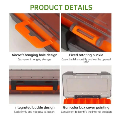 14-Compartment Fishing Tackle Box for Accessories, Lures &amp; Hooks, Double-Sided Organizer.