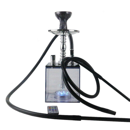 Acrylic hookah set with LED light square double tube hookah finished accessories