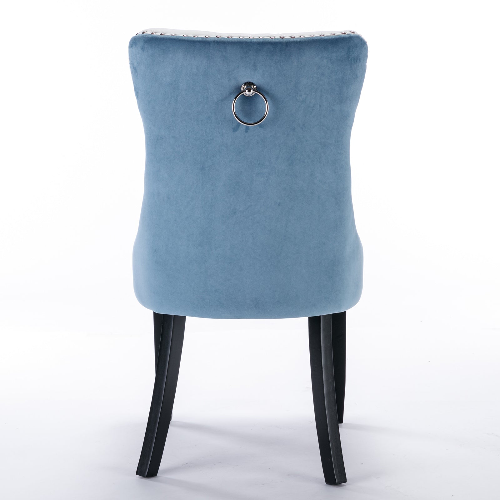 A&amp;A Furniture Nikki Collection Modern High-end Tufted Solid Wood Contemporary PU 2-Pcs Set White+Light Blue