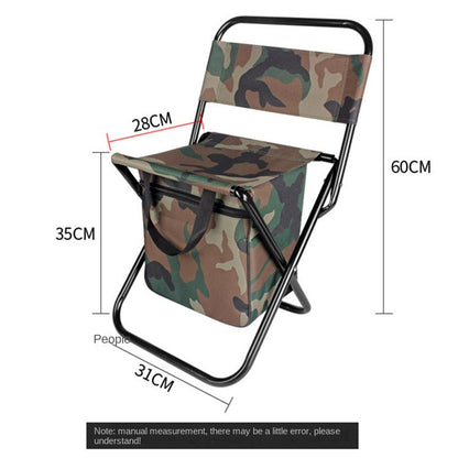 Outdoor Camping Folding Chair with Storage Backrest and Carrying Bag for Art Students&