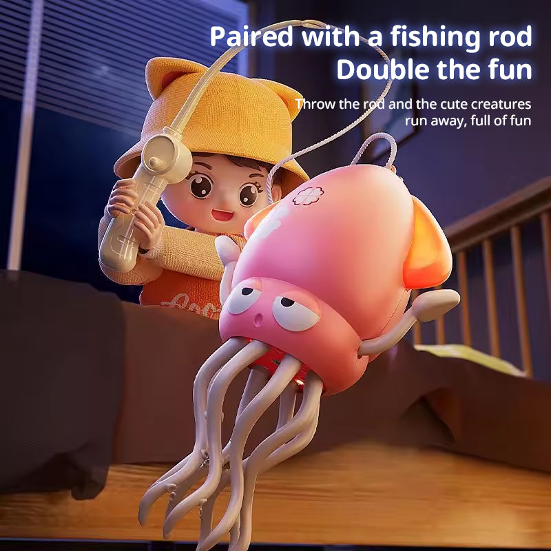 Creative Dancing Squid: auto-sense, obstacle-avoid e-pet with music, lights, rechargeable &amp; interactive gift.