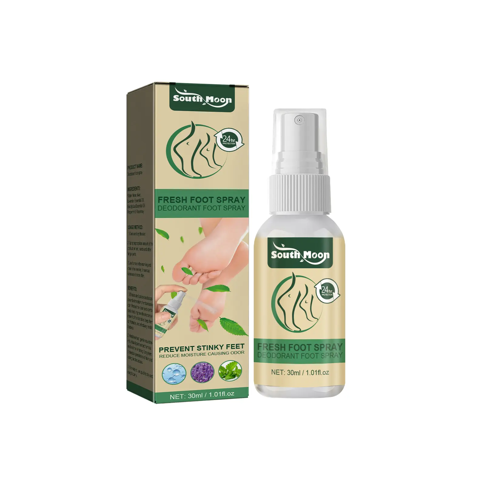 Fresh Foot Spray, Dry Feet Peeling Feet Itchy Moisturizing Skin Fragrance Spray