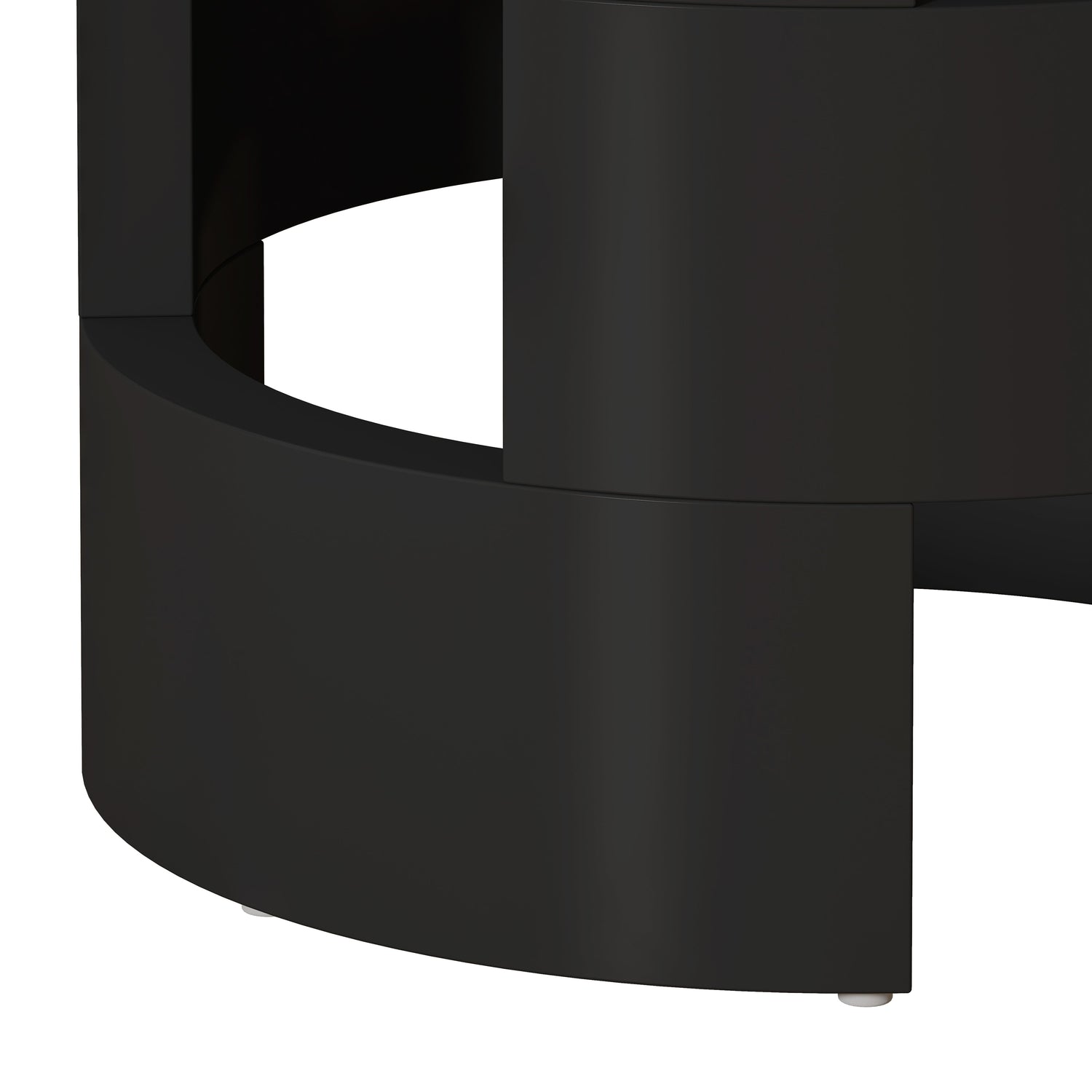 42.12"Modern Round Dining Table with Printed Black Marble Table Top for Dining Room
