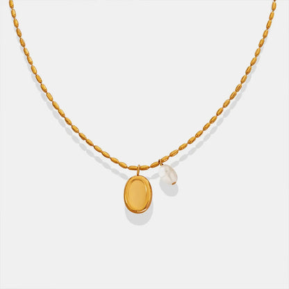 Elliptical brand niche commuting fashion titanium steel necklace women&