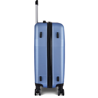 3 Piece Luggage with TSA Lock ABS, Durable Luggage Set, Spinner Wheels Cross Stripe Luggage Sets 20in/24in /28in Light Blue
