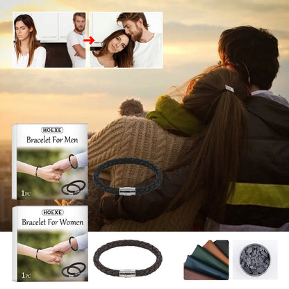 Couple Bracelet, Pu Leather Rope Woven Men&