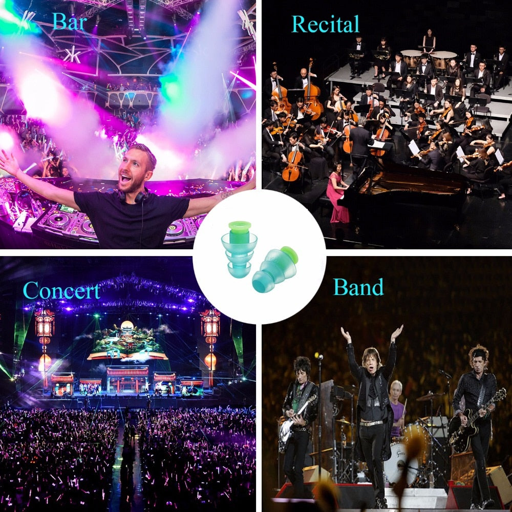 1 Pair Ear Plugs for Sleeping Silicone Noise Reduction Earplug Motorcycles Concerts DJ Reusable Music Filter Anti Noise Ear Plug