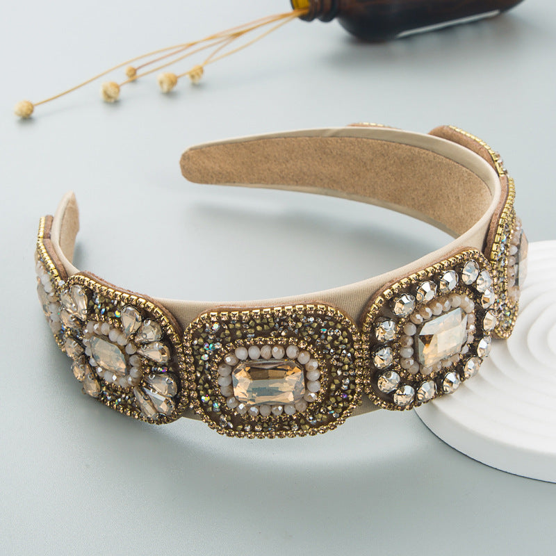 Hair Hoop Fashion New Bright Crystal Baroque Hair Band Hair Cave High Quality Small Fragrance Head Hoop Hair Accessories