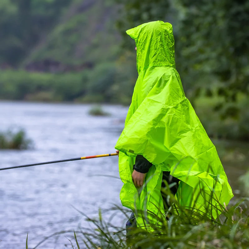 3 - in - 1 Waterproof Rain Poncho for Outdoor Use: Motorcycle, Camping, Hiking &amp; Travel