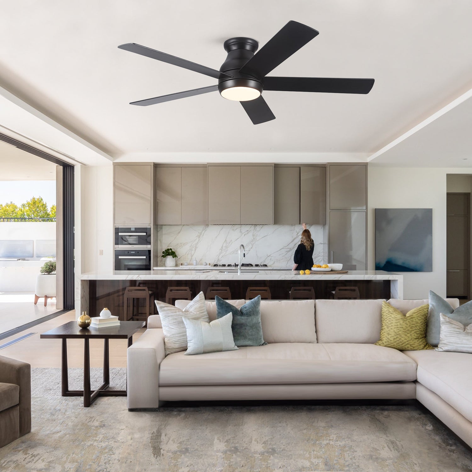 52" Low Profile Ceiling Fan with Lights