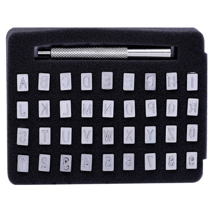 36 Pcs Steel Punch Alphabet Letter Number Leather Stamper Set 6mm Metal Punching Tools for DIY Leather Craft Making