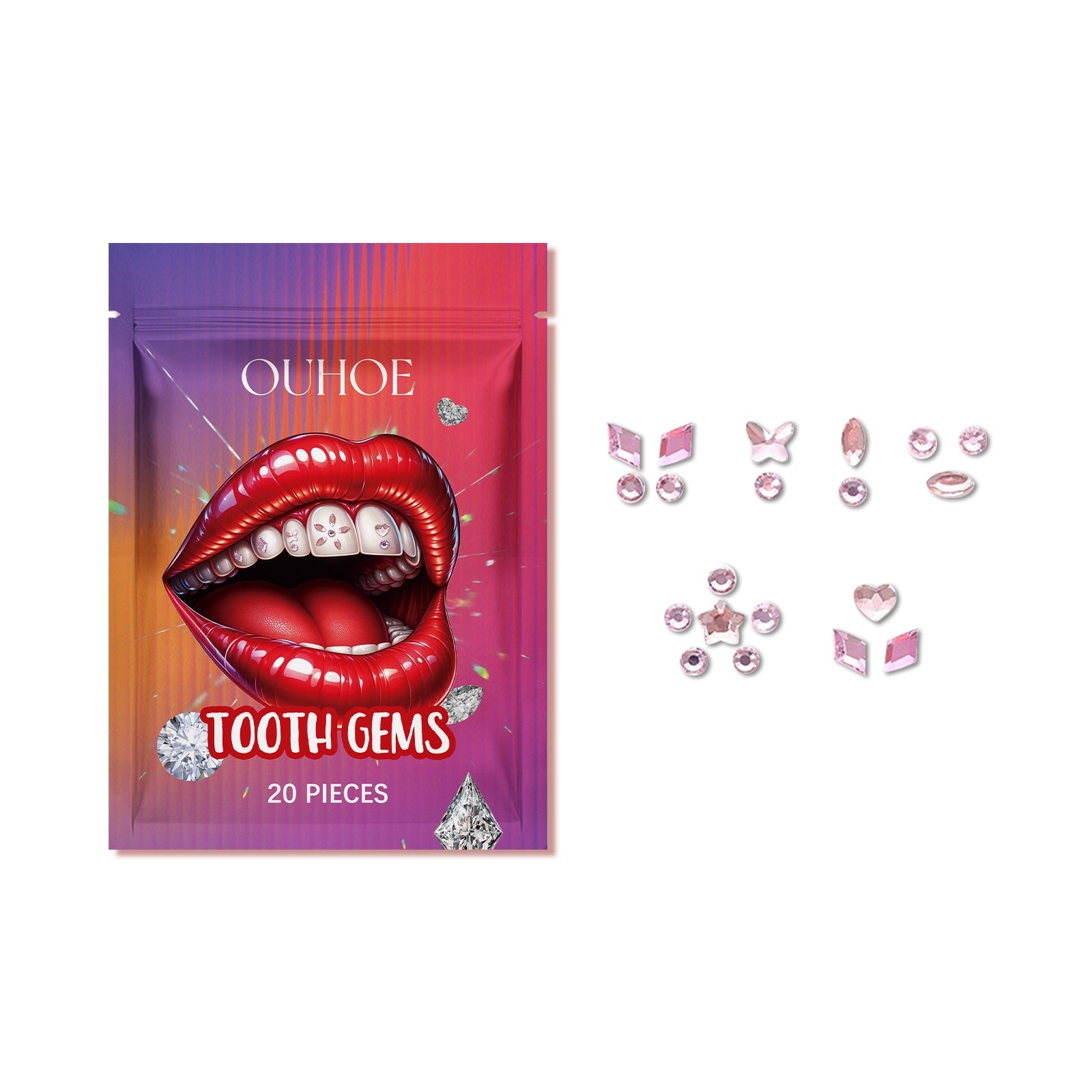 Crystal Dental Diamond Sparkle Dental Diamond Decorative Fashion Beauty Stickers To Enhance Smile Light Portable Crystal Dental Diamond