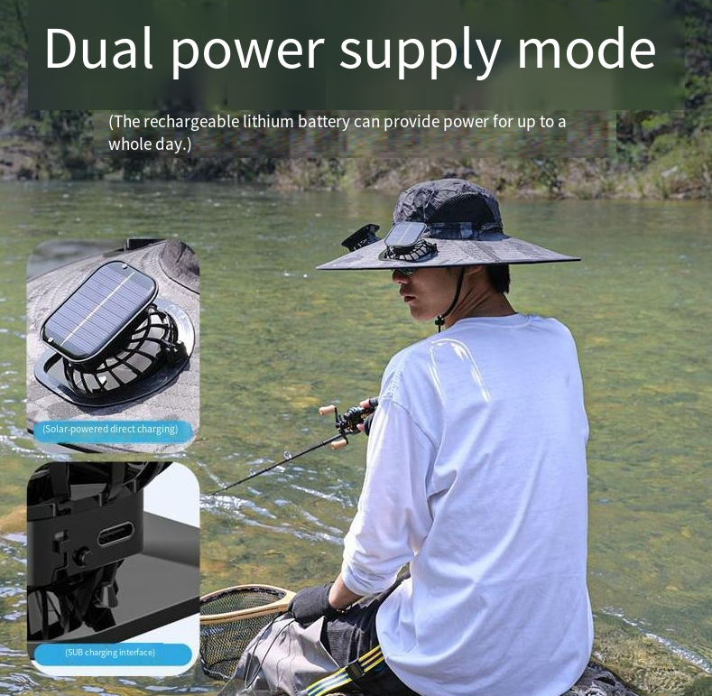 Solar Fan Fishing Hat