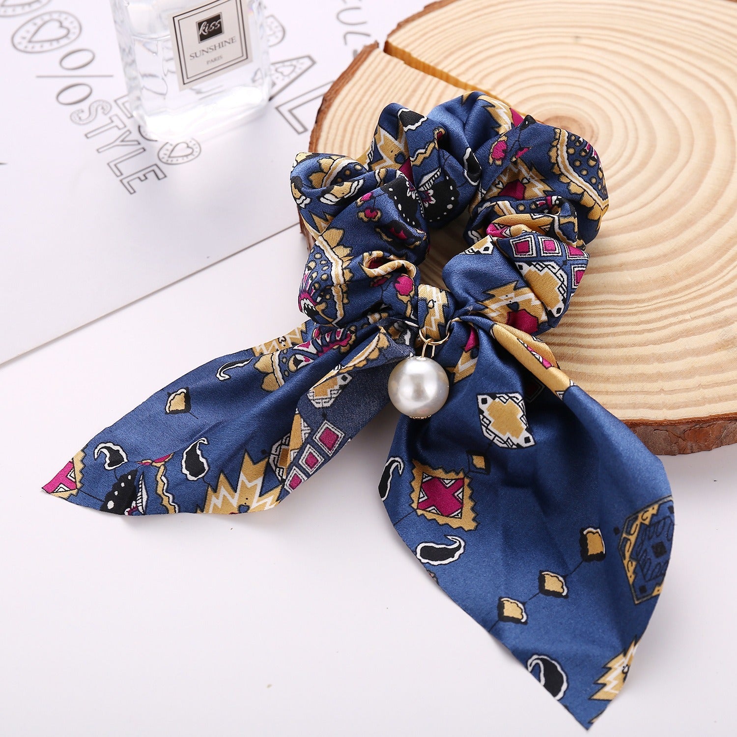 New Pearl Pendant Large Intestine Ring Hair Loop Women&