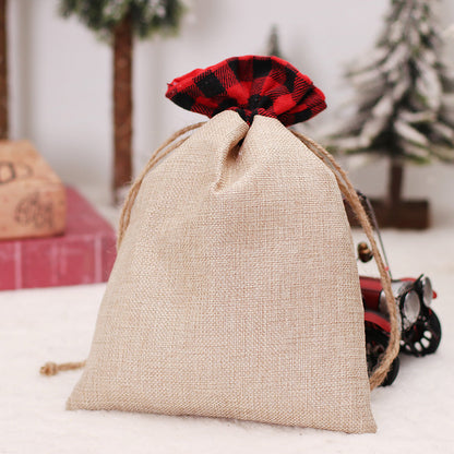 Christmas Decorations Cartoon Linen Drawstring Faceless Doll Candy Bag Forester Apple Bag Doll Gift Bag