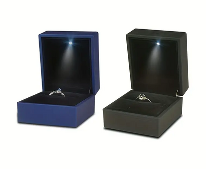 " Elegant LED Light Ring Box: Perfect for Engagement &amp; Wedding Gifts - Keep Your Jewelry Safe &amp; Secure!  &amp; Secure!"