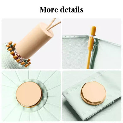16-rib color rubber &amp; gold aluminum alloy frame: new Chinese retro folding umbrella with sun protection and UV resistance.
